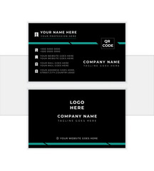 Vector creative business card template for business, technology. Simple and clean design with a logo and qr code. Creative layout corporate identity. 
               