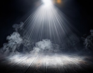 dramatic theatrical white light with smoke on the empty stage abstract background