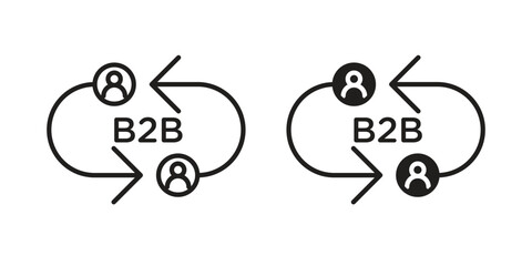 B2B icon Vector simple flat graphic illustration.
