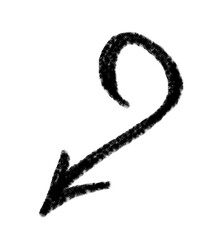 Arrow grunge vector icon. Doodle arrow grunge vector. Arrow hand drawn chalk vector.