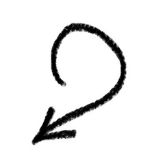 Arrow grunge vector icon. Doodle arrow grunge vector. Arrow hand drawn chalk vector.
