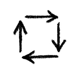 Arrow grunge vector icon. Doodle arrow grunge vector. Arrow hand drawn chalk vector.