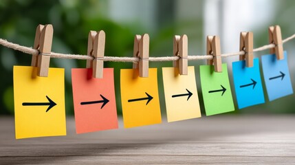 Creative memo wall featuring colorful sticky notes office space visual organization indoor environment dynamic perspective promoting gigapixelstandard