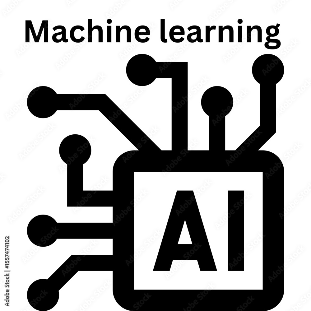 Poster artificial intelligence machine learning vector graphic ai technology neural network concept for inn