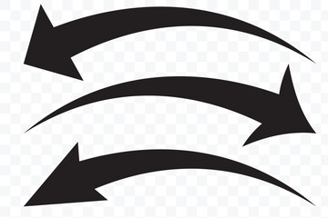 Long curve arrow icon vector . set of Black long curve arrow for app and ui design. long arrow icon vector. curve arrow icon vector .