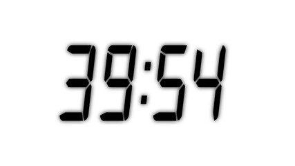 Countdown timer from 40 minute to 39 minute suitable for presentations, educational. The minimalist design ensures seamless integration with any video.