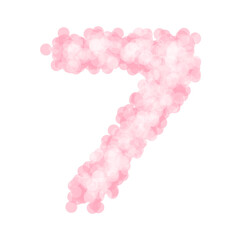 Cute Pastel Number 7 PNG | Pink Fluffy Alphabet