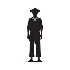 World's Invigenous Peoples Day Silhouette Vector Illustration, Solid White Background.