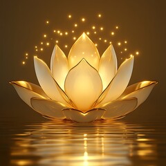 Golden Lotus Flower, Spiritual Glow