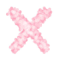 Cute Pastel Letter X PNG | Pink Fluffy Alphabet