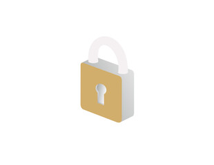 Lock icon vector illustration depicting a secure padlock symbol for web protection