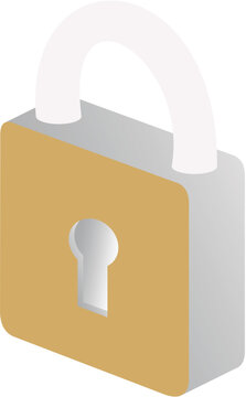 Lock icon vector illustration depicting a secure padlock symbol for web protection