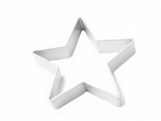 Obraz premium Star-shaped cookie cutter for baking in stainless steel material isolated white background