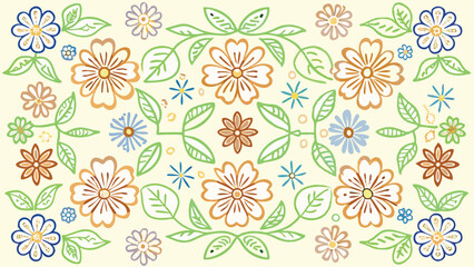 Seamless wallpaper pattern of flowers, roses Elements  Ditsy Flora for partition background
