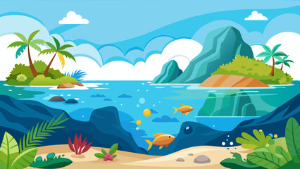 vector illustration of a sea landscape