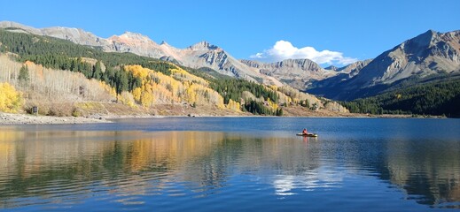 lake and mountains