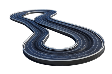 Curved Road Track with Smooth Texture and Detailed Asphalt Surface Suitable for Racing Games and Creative Projects in 3D Environment