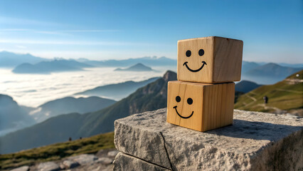 Wooden Alphabet Blocks Spelling ‘Business’ on Rustic Mountain Fence
