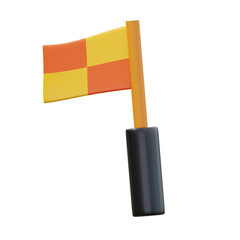yellow and white 3d icon Corner Flag illustration