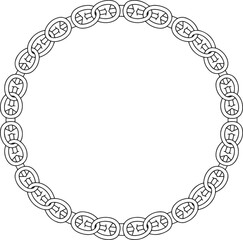 Celtic Knotwork Circular Frame: Black and White Line Art Design