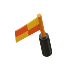 yellow and white 3d icon Corner Flag illustration