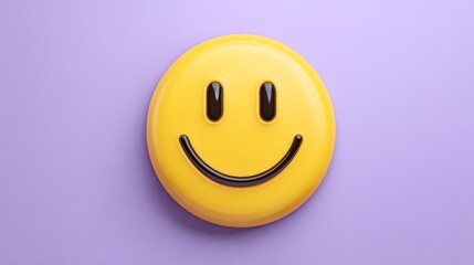 Fototapeta premium Funky smiley face emoji expression rates happiness digital art concept vibrant environment playful viewpoint