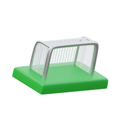 Green and silver 3d icon Goal Post illustration