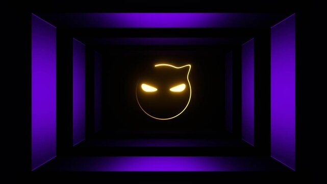 Purple and Yellow Strobe Cat Face Background VJ Loop in 4K