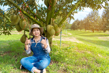 Durian produce from farms in Sisaket Province, Thailand