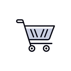 Vector shopping cart icon button for online shopping and e-commerce
