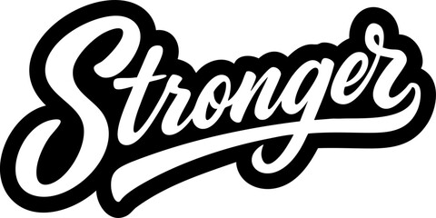 stronger logo in black over white