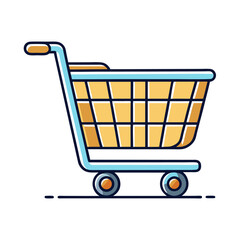 A vector shopping cart icon for web and e-commerce design, symbolizing online retail and the buy button