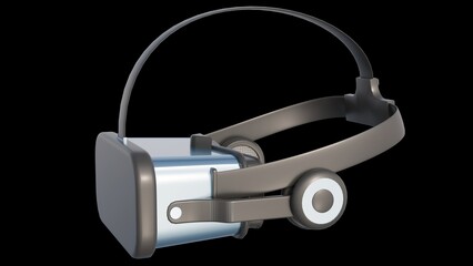 A 3d rendering of modern Virtual Reality or VR headset. The advanced technology and immersive experience, ready for virtual gaming or other digital explorations.