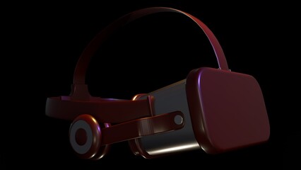 A 3d rendering of modern Virtual Reality or VR headset. The advanced technology and immersive experience, ready for virtual gaming or other digital explorations.