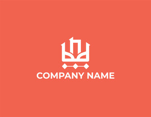 B and n monogram logo with mask shape