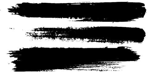 Set of grunge brush strokes. Paintbrush background for text. Vector design elements for banner, label, badge template, frame. pattern brush, background. Distress texture black stroke isolated on white