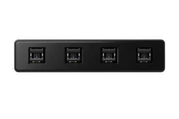 Streamlining connections A sleek black USB hub amplifies workflow offering versatile on transparent background