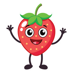 Happy strawberry waving