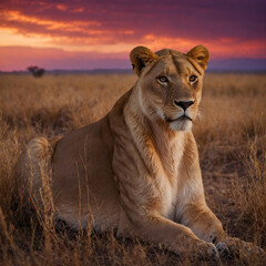 lion in the grass