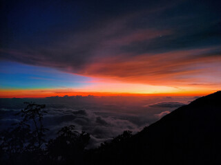 sunset over the mountains