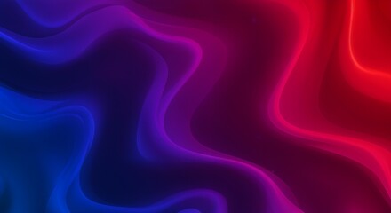Abstract Fluid Gradient Dynamic Blue Purple and Red Waves with Soft Glow.