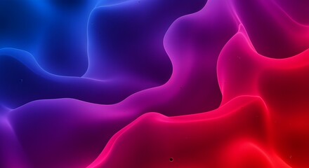 Abstract Fluid Neon Waves Vibrant Red Purple Blue Gradient Swirl.