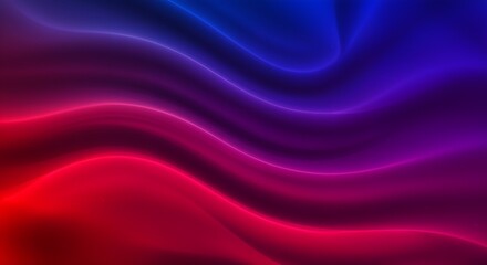 Abstract Neon Waves Dynamic Red to Blue Gradient Background.