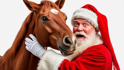 Santa Claus with a horse