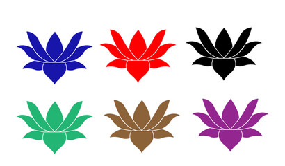 lotus, colorful lotus , colorful lotus illustration, colorful lotus flower icon, minimalist lotus colorful icons, lotus silhouette
