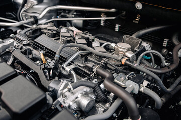 Top view of a car engine.