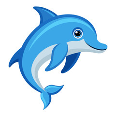 Cheerful Cartoon Dolphin Leaping with Joy A Vibrant Illustration of Marine Life Perfect for Children s Books and Educational Materials Showcasing the Beauty and Playfulness