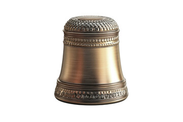 An ornate antique bronze thimble gleaming a nostalgic tool for the patient crafter with on transparent background