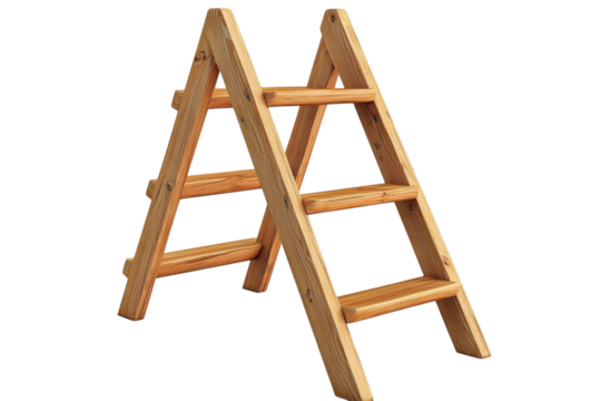 An inviting wooden ladder promising elevation and new perspectives inviting growth under warm on transparent background