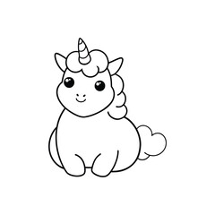 Cute chubby baby unicorn with big innocent eye
